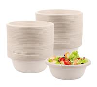 LDHHYH 100 cuencos desechables de sopa de 500 ml, cuencos desechables de caña de azúcar, cuencos desechables, cuencos desechables, platos de sopa desechables para alimentos calientes y fríos