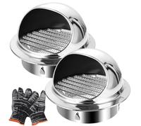 LDHHYH 2 cubiertas de ventilación de acero inoxidable para ventilación de pared redonda, 150 mm, ventilación externa de nariz tora, para el escape de pared externa, extractor de capó