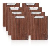 LDHHYH 8 portapapeles de madera A4, portapapeles A4, portapapeles de madera con pinza de metal, portapapeles A4 para oficina, restaurante, escuela