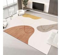 Ldiuttu Alfombra Salon Grande 160x280cm Alfombra Dormitorio Lavable Antideslizante para Cocina Comedor Habitaciones Beige Abstracto Moderno Camello Amarillo Gris y Naranja