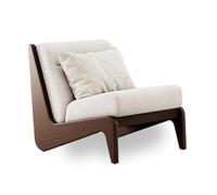 LDKFLKR - Silla auxiliar vintage francesa de madera maciza con almohada lumbar, silla de estilo moderno Mid-Century sofá individual para sala de estar, dormitorio, balcón y espacios pequeños, madera