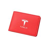 LDKH Carteras para Tesla Model 3 X Y, Funda de Cuero para Tarjetas de Identificación de Conducir para Mujeres y Hombres, Accesorios Multifuncionales para el Coche.,Normal-Red