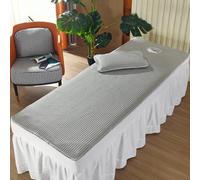 LDLCYCN Adorno Para Mesa De Masaje Acolchado Refrescante Para Cama De Spa Con Orificio Para La Cara Funda De Colchón Para Mesa De Masaje Ice Bean Con Fundas De Almohada,B/gray,60 * 180cm(s)