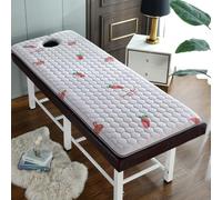 LDLCYCN Almohadilla De Cama De Masaje De Látex De Espuma Viscoelástica Gruesa Almohadilla Para Mesa Masaje Spa Con Banda Elástica Cubrecolchón Para Mesa De Masaje Face Cradl,F(3cm),190 * 70cm(T)