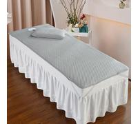 LDLCYCN Almohadilla De Mesa De Masaje Refrescante Con Orificio Cubrecolchón De Terapia De Belleza Con Banda Elástica Tela De Frijol De Hielo Beauty Table Cover Colchón De Spa,Gris,190 * 80CM(S)
