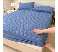 LDLCYCN ,Blue4,150 * 200cm/QUEEN, Impermeable Cubierta Protectora De Colchón Hoja Montada Cubierta De Cama