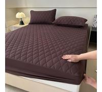 LDLCYCN ,Café,180 * 220cm, Impermeable Cubierta Protectora De Colchón Hoja Montada Cubierta De Cama
