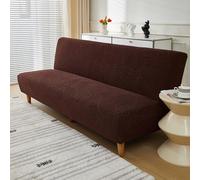 LDLCYCN Café,L, Jacquard Impermeable Cubierta De Futón Cubierta De Sofá Cama Sin Brazos Estiramiento Cubierta De Sofá De Futón Sofá Slipcover Cubierta Protectora De Muebles Lavable