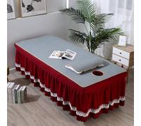 LDLCYCN Colchón Para Camilla Masaje Con Refrigeración Acolchado Cama Spa Con Orificio Para Respirar Funda Para Camilla Masaje Con Banda Elástica Ice Vine Para Salón Belleza,B,80 * 190cm(s)