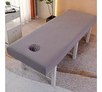 LDLCYCN Cubierta De Cama De Masaje Con Sujeción En La Cara Sábana Bajera Fina Para Camilla De Masaje Con Banda Elástica Funda Para Cama De Spa Y Salón De Belleza Cuadrado,Gris,70 * 190cm(H)