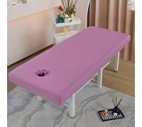 LDLCYCN Cubierta Impermeable Para Cama De Spa Sábana De Pestañas Sábana Para Camilla De Masaje Con Sujeción Funda Para Cama De Masaje Envoltura Integral Cabeza Cuadrada,Púrpura,190x70cm(N)