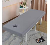 LDLCYCN Cubierta Impermeable Para Cama De Spa Sábana De Pestañas Sábana Para Camilla De Masaje Con Sujeción Funda Para Cama De Masaje Envoltura Integral Cabeza Cuadrada,Gris,190x70cm(N)