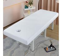 LDLCYCN Cubierta Impermeable Para Cama De Spa Sábana De Pestañas Sábana Para Camilla De Masaje Con Sujeción Funda Para Cama De Masaje Envoltura Integral Cabeza Cuadrada,blanca,190x75cm(H)