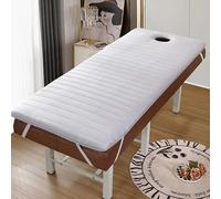 LDLCYCN Cubrecolchón Grueso Para Cama De Masaje Con Orificio Para La Cara Topper Acolchado Para Mesa De Masaje Con Esponja Alta Densidad Cojín Mesa Spa Cabeza Redonda Cuadrada,Gray(3cm),190 * 70CM(R)