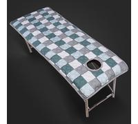 LDLCYCN Cubrecolchón Para Cama De Spa Accesorios De Masaje Con Agujero Almohadilla De Mesa De Masaje De Algodón Almohadilla De Cama Salon Lash Con Banda Elástica,F,180 * 60cm