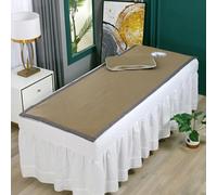 LDLCYCN Enfriamiento Cubrecolchón De Mesa De Masaje Acolchado Para Cama Spa Con Orificio Para Cara Funda De Cama Belleza Cabeza Trapezoidal Redonda Cuadrada Con Funda Almohada,Café,60 * 180(s)