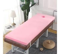 LDLCYCN Espesor Mesa Masaje Protector Colchón Con Cara Agujero Esponja Spa Cama Colchón Topper Cojín Cama Antideslizante Con Banda Elástica Cabezal Cuadrado Redondo,Pink(8cm),190 * 70cm(R)