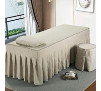 LDLCYCN Falda De Camilla De Masaje Con Agujero Funda Para Cama De Masaje Funda Para Cama De Spa Con 4 Bandas Elásticas Hoja De Mesa De Masaje Cabeza Cuadrada,Café,70 * 185cm(S)