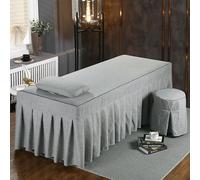 LDLCYCN Falda De Camilla De Masaje Con Agujero Funda Para Cama De Masaje Funda Para Cama De Spa Con 4 Bandas Elásticas Hoja De Mesa De Masaje Cabeza Cuadrada,Gris,80 * 190cm(S)