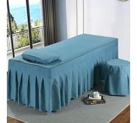 LDLCYCN Falda De Camilla De Masaje Con Agujero Funda Para Cama De Masaje Funda Para Cama De Spa Con 4 Bandas Elásticas Hoja De Mesa De Masaje Cabeza Cuadrada,Dark blue,70 * 185cm(R)