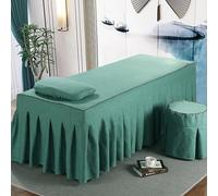 LDLCYCN Falda De Camilla De Masaje Con Agujero Funda Para Cama De Masaje Funda Para Cama De Spa Con 4 Bandas Elásticas Hoja De Mesa De Masaje Cabeza Cuadrada,Verde,70 * 190cm(S)