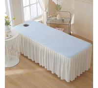 LDLCYCN Faldón Para Camilla De Masaje Funda De Colchón Para Mesa De Masaje Refrescante Con Agujero Falda Francesa Beauty Therapy Bed Cover Falda De Cama De Belleza,Azul,70x185cm/R