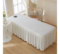 LDLCYCN Faldón Para Camilla De Masaje Funda De Colchón Para Mesa De Masaje Refrescante Con Agujero Falda Francesa Beauty Therapy Bed Cover Falda De Cama De Belleza,Gris,70x190cm/S