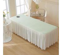 LDLCYCN Faldón Para Camilla De Masaje Funda De Colchón Para Mesa De Masaje Refrescante Con Agujero Falda Francesa Beauty Therapy Bed Cover Falda De Cama De Belleza,Verde,70x190cm/T