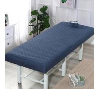LDLCYCN Funda De Cama De Masaje Con Agujero Sábana De Masaje Acolchada Funda De Sofá Beauty Massage SPA Con Banda Elástica Cubierta De Colchón De Cama De Pestañas Cepillada,Azul,180 * 60CM(R)