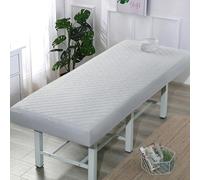 LDLCYCN Funda De Cama De Masaje Con Agujero Sábana De Masaje Acolchada Funda De Sofá Beauty Massage SPA Con Banda Elástica Cubierta De Colchón De Cama De Pestañas Cepillada,Gris,190 * 80CM(S)