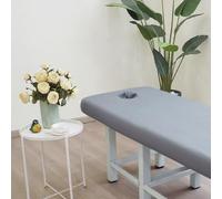 LDLCYCN Funda De Cama De Masaje Con Orificio Para La Cara Funda Para Tumbona Fresca Funda Protectora Para Mesa De Masaje Spa Fina Funda De Sábana Masaje Envolvente Integral,Gris,190 * 70cm(S)