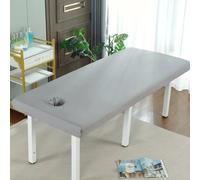 LDLCYCN Funda De Cama De Masaje Impermeable Con Orificio Para La Cara Funda Fina Para Sábanas De Spa Funda Para Sofá De SPA De Masaje Belleza Envoltura 360° Cabeza Cuadrada,Gris,80 * 190cm