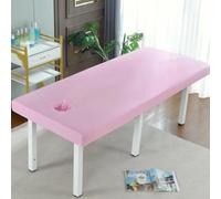 LDLCYCN Funda De Cama De Masaje Impermeable Con Orificio Para La Cara Funda Fina Para Sábanas De Spa Funda Para Sofá De SPA De Masaje Belleza Envoltura 360° Cabeza Cuadrada,Rosado,70 * 190cm