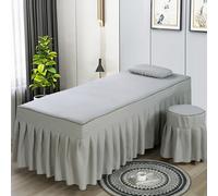 LDLCYCN Funda De Repuesto Para Camilla De Masaje Suave Falda De Sábana Para Mesa Masaje Con Banda Elástica Falda De Cubierta De Cama Spa Con Agujero Cabeza Cuadrada Redonda,Gris,190X75cm(S)
