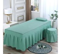 LDLCYCN Funda De Repuesto Para Camilla De Masaje Suave Falda De Sábana Para Mesa Masaje Con Banda Elástica Falda De Cubierta De Cama Spa Con Agujero Cabeza Cuadrada Redonda,Verde,185X70cm(S)