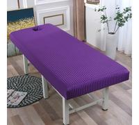 LDLCYCN Funda Fina Para Cama Masaje Con Orificio Para La Cara Funda Protectora Para Mesa Cool Spa Sábana Masaje De Belleza Banda Elástica Cabeza Cuadrada Envolvente Integral,Púrpura,190x80CM