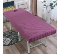 LDLCYCN Funda Fina Para Cama Masaje Con Orificio Para La Cara Funda Protectora Para Mesa Cool Spa Sábana Masaje De Belleza Banda Elástica Cabeza Cuadrada Envolvente Integral,Dark pink,190x80CM