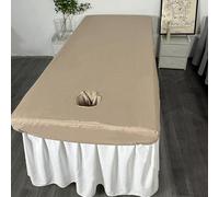 LDLCYCN Funda Impermeable Para Cama De Masaje Spa Con Orificio Sábana De Masaje A Prueba De Aceite Cubierta De Mesa De Masaje De Spa Envoltura De 360° Cabeza Cuadrada,Marrón,75 * 190(H)