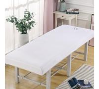 LDLCYCN Funda Impermeable Para Mesa De Masaje Funda De Cama Beauty Con Orificio Para La Cara Sábana De Mesa De Masaje SPA Envoltura De 360° Para Fisioterapia Corporal,blanca,70 * 190cm
