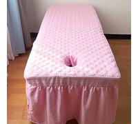 LDLCYCN Funda Para Cama De Masaje Falda De Mesa De Masaje De Tela Cepillada Protector De Colchón Para Camilla Masaje Suave Con Orificio Para La Cara Funda Cama Spa Con Falda,Rosado,70 * 185cm