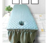 LDLCYCN Funda Para Cama De Masaje Falda De Mesa De Masaje De Tela Cepillada Protector De Colchón Para Camilla Masaje Suave Con Orificio Para La Cara Funda Cama Spa Con Falda,Verde,60 * 180cm