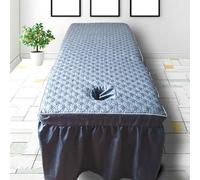 LDLCYCN Funda Para Cama De Masaje Falda De Mesa De Masaje De Tela Cepillada Protector De Colchón Para Camilla Masaje Suave Con Orificio Para La Cara Funda Cama Spa Con Falda,Azul,80 * 185cm