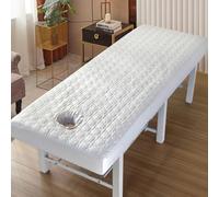 LDLCYCN Funda Para Cama De Masaje Funda Protectora Para Camilla De Masaje Con Orificio Para La Cara Sábana Ajustable Para Cama Quilting Beauty De Algodón Satén,Light gray,70 * 185cm(r)