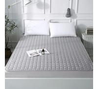LDLCYCN Funda Protectora De Colchón Tamaño Queen Correa Elástica Funda De Algodón para Colchón Futón Cubrecolchón Plegable Doble Antideslizante Hotel Dormitorio Transpirable,Gris,2X2.2M