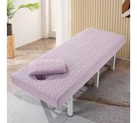 LDLCYCN Funda Sábana Masaje Con Orificio Para Respirar Funda De SPA Para Masaje Belleza Envoltura Integral Algodón Lavado A Prueba Polvo Protector Colchón Para Mesa Masaje,B/pink,70 * 185CM(S)