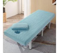 LDLCYCN Funda Sábana Masaje Con Orificio Para Respirar Funda De SPA Para Masaje Belleza Envoltura Integral Algodón Lavado A Prueba Polvo Protector Colchón Para Mesa Masaje,B/blue,70 * 185CM(S)