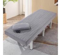 LDLCYCN Funda Sábana Masaje Con Orificio Para Respirar Funda De SPA Para Masaje Belleza Envoltura Integral Algodón Lavado A Prueba Polvo Protector Colchón Para Mesa Masaje,B/gray,80 * 190CM(S)