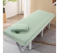 LDLCYCN Funda Sábana Masaje Con Orificio Para Respirar Funda De SPA Para Masaje Belleza Envoltura Integral Algodón Lavado A Prueba Polvo Protector Colchón Para Mesa Masaje,B/green,70 * 190CM(R)