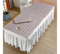 LDLCYCN Mesa Masaje Refrescante Funda Para Cama Sábana Colchón Con Orificio Para Respirar La Cara Con Banda Elástica Cubierta Cama De Spa Jacquard De Ratán Para Salón Belleza,E,180 * 60cmwith hole