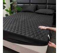 LDLCYCN ,Negro,150 * 200cm/QUEEN, Impermeable Cubierta Protectora De Colchón Hoja Montada Cubierta De Cama